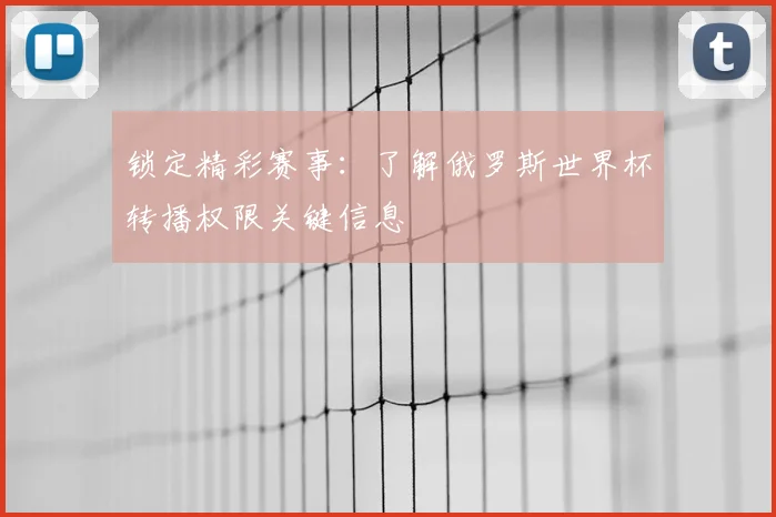 锁定精彩赛事：了解俄罗斯世界杯转播权限关键信息